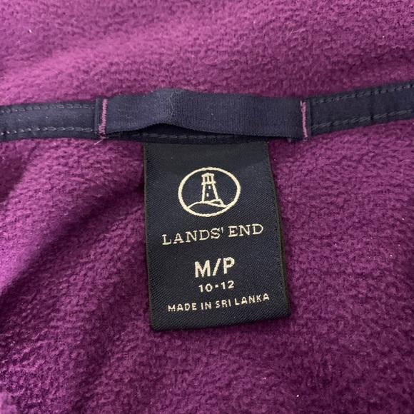Lands End Purple Fleece Top Size MP - Picture 3 of 9